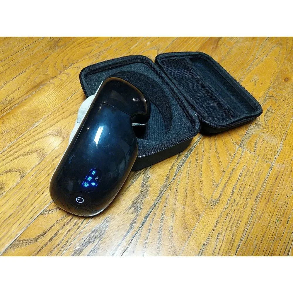 Eyeology Eye Massager with Heat, Vibrating‎ Eye Mask for Fatigue Relief Black
